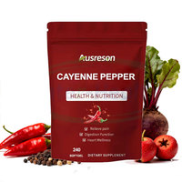 Ausreson OEM Marque Privée Poivre de Cayenne Gélules Molles Biologiques Halal Compléments pour la Santé Cardiaque 240 Gélules Molles de Poivre de Cayenne