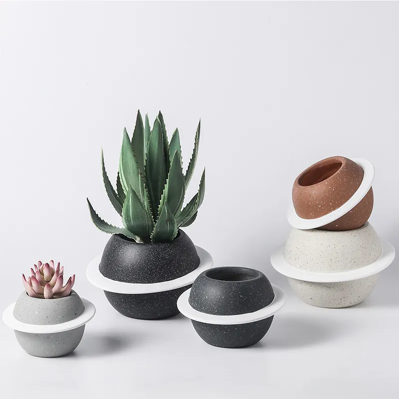Neuheit Splash Ink Design Kaktus Blumentopf Wohnkultur Ornament kreative Keramik Pflanzer Blumentopf