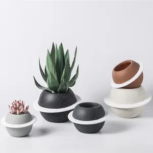 Novelty splash ink design cactus plant pot home decor ornament creative ceramic planter flower pot