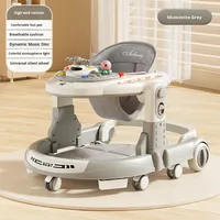 Nouveau modèle 2025 Trotteur en plastique anti-jambes en O, anti-retournement, poussette bébé 3-en-1, trotteur multifonction pliable pour enfants, charge 20KG