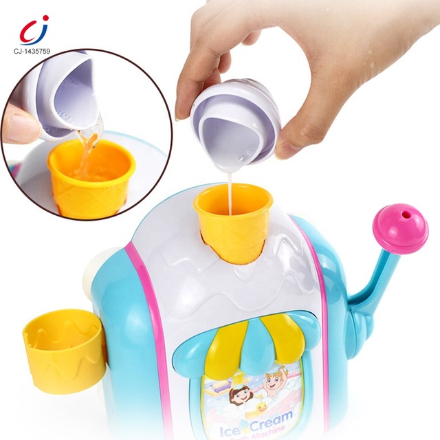 Chengji Bathtub Educational Toys Kids Bath Activity Cartoon Ice Cream Machine Shower Funny Bubble Maker for Kids Bath