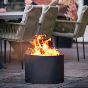 En vente Foyer d'extérieur multifonction avec barbecue Grill Log Wood Foyer en acier inoxydable sans fumée avec base ronde - Product Image 2