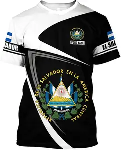 Adults Men Unique New Design EL Salvador Flag Plus Size T Shirts Custom Luxury Gym Functional Tops Wholesale Loose Short Sleeve