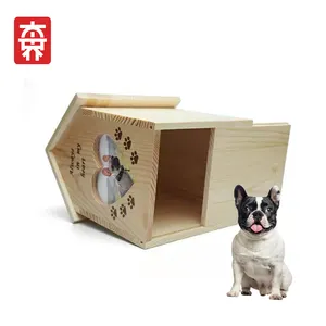 Nuovo Design 2024 in legno scrigno cane cremazione urna Pet Memorial Box per i servizi funebri per animali domestici