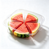 Barquette thermoformée personnalisée pour salade de fruits frais et baies, en PET/PP/PS de qualité alimentaire, avec compartiment à sauce, pour supermarché