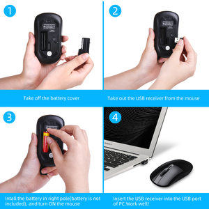 Hot bán 2.4GHz RF Công nghệ chuột inalambrico 4 nút Ergonomic Chuột sem fio im lặng gõ Chuột không dây cho PC máy tính xách tay - Product Image 4