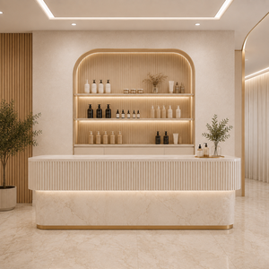 Ensemble de meubles de salon de coiffure sur mesure, comptoir de réception, poste de coiffage, vitrine pour salon - Product Image 3