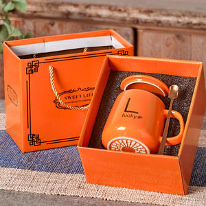 Cadeaux IStapromo, tasse à café en céramique portable de haute qualité, style dessin animé, ensemble de 400 ml, gobelet imprimé à l'écran, cadeau promotionnel - Product Image 5