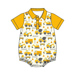 Combinaison courte à manches courtes pour bébé et enfant, imprimé avions et voitures, vente en gros, modèle SR4174, ensemble pour garçon. - Product Image 3