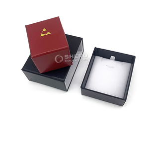Boîte à bijoux de luxe en cuir PU avec tiroir pour bagues de mariage, personnalisable avec logo estampé à chaud - Product Image 6