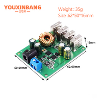 DC DC 7V-60V à 5V 5A 4 quatre sortie USB carte de convertisseur abaisseur Module d'alimentation chargeur de voiture haute vitesse