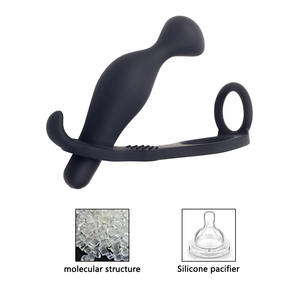 Paar Masturbation Orgasmus Homosexuell Männlich G-Punkt <span class=keywords><strong>Anal</strong></span> Plug Silikon Vibrations <span class=keywords><strong>massage</strong></span> gerät mit Rings chloss für hintere Stimulation - Product Image 2