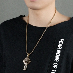 Mecylife Gothic Viking <span class=keywords><strong>Celtic</strong></span> Chéo Vòng cổ retro phong cách thép không gỉ cổ điển Chéo Mặt Dây chuyền vòng cổ cho nam giới - Product Image 6