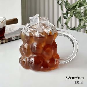 Mug Kopi Kaca Transparan 350ml Bergaya dengan Desain Inovatif Tahan Panas untuk Menikmati Minuman - Product Image 6