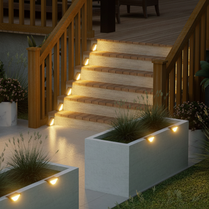 Lampe solaire triangulaire <span class=keywords><strong>LED</strong></span> TSINYE pour marches, lumière chaude, éclairage solaire <span class=keywords><strong>LED</strong></span> pour l'extérieur, décoration pour terrasse, marches d'entrée, jardin - Product Image 3
