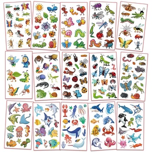 สติกเกอร์รอย<span class=keywords><strong>สัก</strong></span>ชั่วคราวกันน้ำออกแบบลายการ์ตูนรูปสัตว์สำหรับใบหน้าของเด็ก - Product Image 4