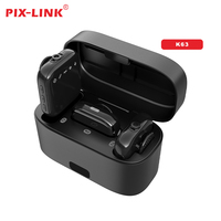 Ensemble de microphones cravate sans fil K63, longue durée de vie de la batterie, double émetteur (2 TX), 1 récepteur (RX), étui de charge pour tout téléphone et PC