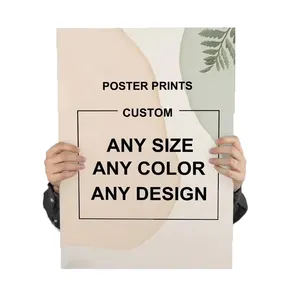 Cartaz colorido personalizado gratuito para interior e exterior, serviço de impressão em tamanho A3 A4, cartela de arte