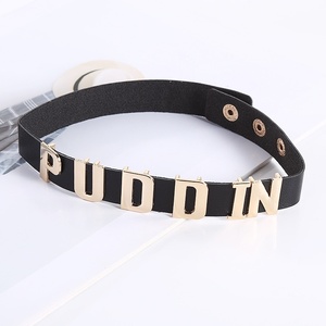Neuheiten Kunstleder Halloween Cosplay Halskette Personalisierte Buchstaben Suicide Squad Puddin Choker Halskette für Damen und Herren - Product Image 3