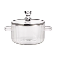 Marmite à soupe en verre borosilicate ambré de haute qualité, personnalisable, écologique, durable, design moderne, compatible lave-vaisselle – Vente flash