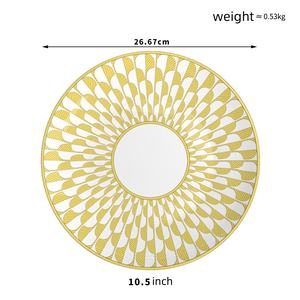 Ensemble de 4 tasses à café en porcelaine osseuse à motif géométrique tournesol jaune de style Japandi pour la maison ou les hôtels - Services de table - Product Image 4