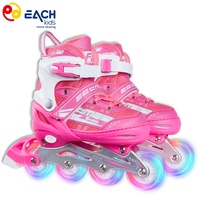 Patins à roulettes ajustables lumineux EACH, patins à roulettes en ligne scintillants Luna, roues LED CE pour enfants