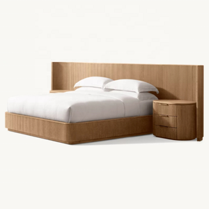 सरल लक्जरी ठोस लकड़ी के नक्काशीदार बेडरूम फर्नीचर किंग बेड विला डिजाइनर आर्ट फैक्ट्री को अनुकूलित किया जा सकता है - Product Image 4