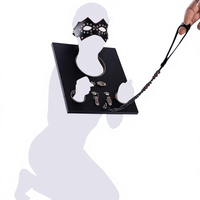 Pilier de soumission BDSM professionnel en bois pour couples, robuste en contreplaqué de bouleau, avec quatre cadenas, chaîne sécurisée, design portable pour l'entraînement des esclaves