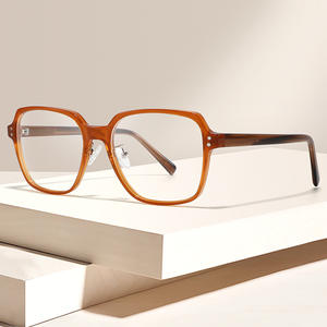 Nuevas monturas de gafas cuadradas TR de marco completo con patillas de acetato, anti-UV, unisex, para rostros grandes, lentes lisas 8921, origen Wenzhou - Product Image 1