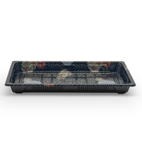 Conteneur alimentaire rectangulaire jetable en plastique pour sushis à emporter, compatible micro-ondes, marque Yaoshi, pour l'emballage alimentaire (vente en gros)