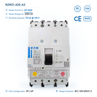 Disjoncteur modulaire Eaton NZM 20A 3 pôles 70kA à déclenchement thermomagnétique 400V AC pour la distribution d'énergie électrique