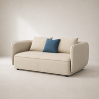 Canapé moderne QINUO, design incurvé, tissu technique, confortable, minimaliste, pour salon, maison, appartement