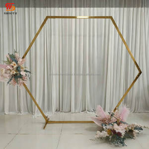 SMOOTH Hexagon Arch Wedding Metal Backdrop Stand Support Flowers Balloons for Wedding <b>Decor</b> - Product Image 1