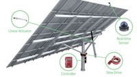 Sistem Pelacak Panel Surya Dua Sumbu Jimi-Tech GPSST-D1 2KW DC 24V Garansi 1 Tahun Semua Komponen Utama Termasuk Beban Angin 27m/s