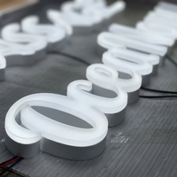 Enseigne LED 3D personnalisée en usine, lettres lumineuses en acrylique, étanches, pour publicité extérieure de devanture de magasin