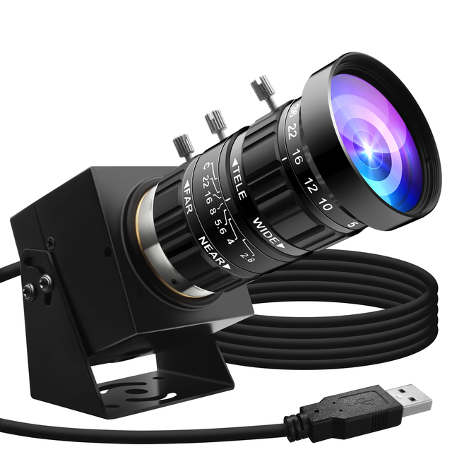 ELP 0.0001Lux Ultra Low Light 10X Zoom USB Camera H.264 1080P 30FPS HDR Manual Focus CS 5-50mm Webcam for Full Color
