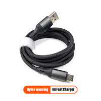 Kabel Data Micro USB Wonderphon SX-68 dengan Pengisian Cepat 6A, Jaket TPE Ramah Lingkungan, Kemasan Grosir untuk Ponsel Android