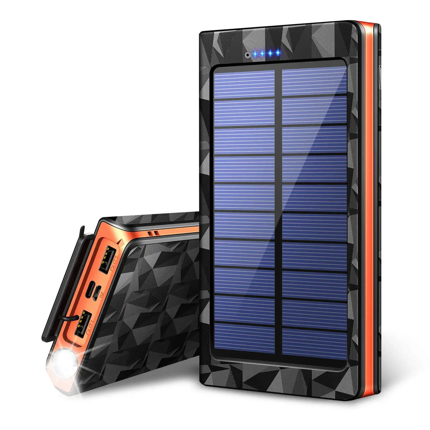 HY-1802 Portable solar power bank 12000mah 14000mah 20000mah Waterproof Portable External Backup Battery Charger for hiking