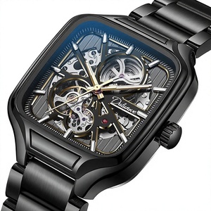 Petite montre mécanique automatique carrée, boîtier en alliage, bracelet en acier inoxydable, résistante à l'eau 30M, mode homme, aiguilles lumineuses, 40mm - Product Image 3