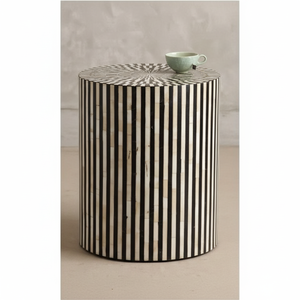 ม้านั่งฝังกระดูกทำด้วยมือพร้อมสตูลทรงกลมและม้านั่งตกแต่งบ้านพร้อมสินค้าขายดี - Product Image 1