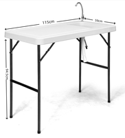 Table de nettoyage de poisson pliante en plastique HDPE facile à assembler pour pique-nique de camping barbecue en plein air