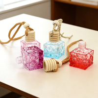 Flacons de parfum suspendus en verre pour voiture, diffuseurs d'arômes cosmétiques colorés de luxe du fabricant, 6 ml et 10 ml, emballage inclus