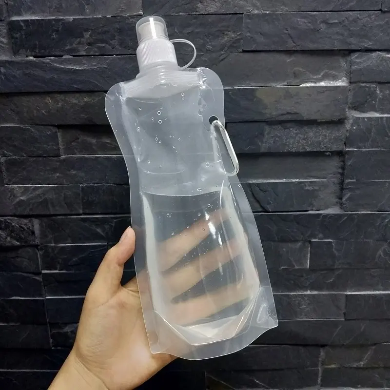 Zusammen klappbare ultraleichte Wasser flasche mit Schraub verschluss für Camping rucksäcke 16 OZ WATER BAG
