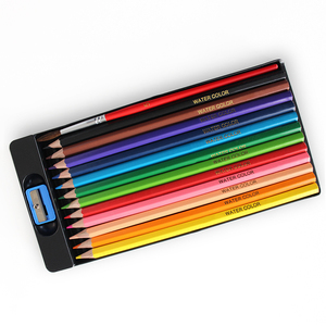 Carte Blister 12 couleurs en bois soluble dans l'eau ensemble de crayons de couleur avec <span class=keywords><strong>taille</strong></span>-<span class=keywords><strong>crayon</strong></span> et pinceau pour l'école des enfants - Product Image 6