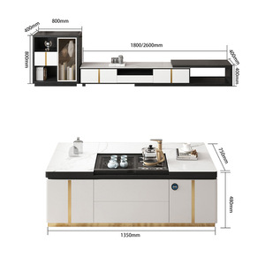 Mesa de Centro Inteligente Elevable con Tapa de Mármol, Recargable, Moderna, Diseño Cuadrado para Sala de Estar - Product Image 4
