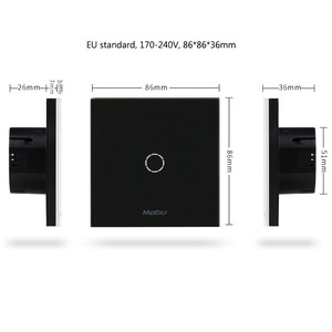 1/2/3Gang Crystal Tempered Glass Bảng Điều Chỉnh Chuyển 220V EU/UK Cảm Ứng Chuyển Đổi Ánh Sáng Nút Cảm Biến Chỉ Báo Led Không Dây Trung Tính Cần Thiết - Product Image 2