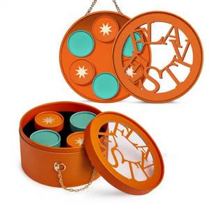 Boîte cadeau réutilisable en carton rigide avec poignée, bicolore, pour l'emballage des gâteaux de lune du Festival de la Mi-Automne - Product Image 3