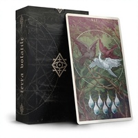 Cartes de tarot éducatives et de divertissement personnalisées avec estampage à chaud doré |   Boîte à fond plat en carton noir avec couvercle