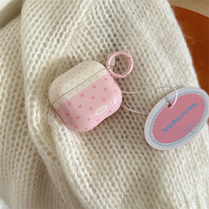 เคสหัวใจรักสีชมพูและลายจุดสำหรับแอร์พอดโปร 2 และแอร์พอด 2 3 4 ฝาครอบป้องกันบลูทูธไร้สาย - Product Image 1