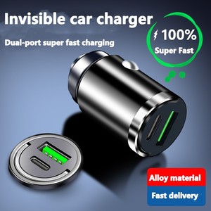 ที่ชาร์จในรถขนาดเล็ก100วัตต์ชาร์จเร็วสำหรับ <span class=keywords><strong>iPhone</strong></span> QC3.0 <span class=keywords><strong>MINI</strong></span> PD <span class=keywords><strong>USB</strong></span> Type C ที่ชาร์จโทรศัพท์ในรถยนต์สำหรับ Xiaomi ไฟแช็ก - Product Image 3